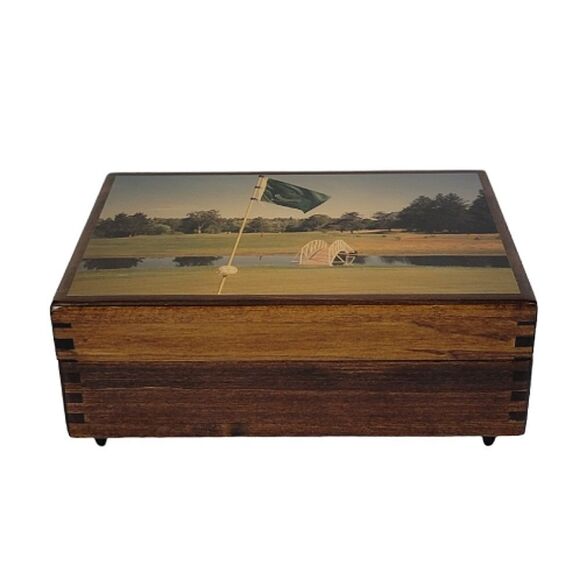Vintage Reuge Wood Inlay High Gloss Musical Trinket Box Plays Fur Elise - Picture 1 of 9